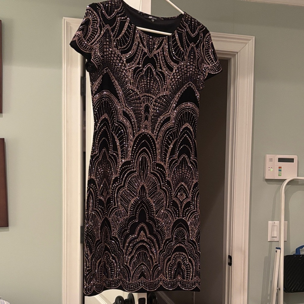 Jump Black and Pink Art Deco Mini Dress